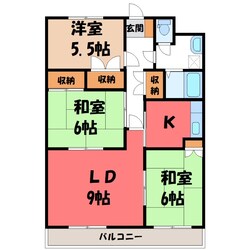 東武宇都宮駅 徒歩3分 6階の物件間取画像